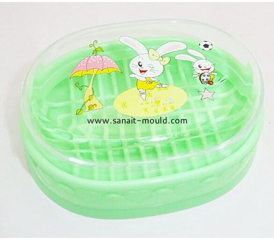 China moulding factory producing plastic soap holder with transparent lid injection molds p15042702